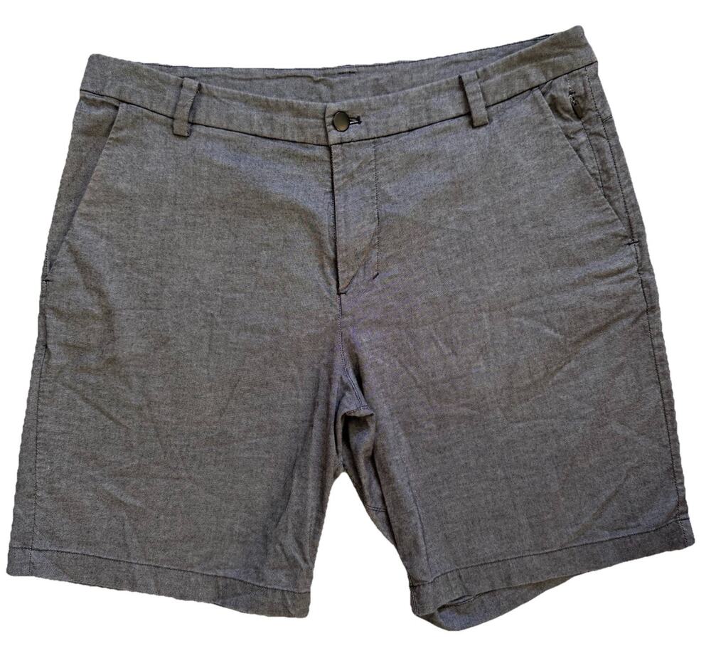 Lululemon Athletica Men's Brown Chino Stretch Shorts Size 36 Logo Athleisure